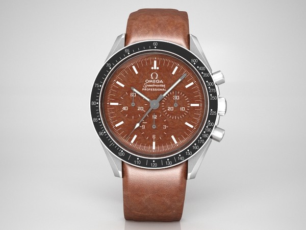 3d omega speedmaster watches model - Omega Speedmaster Brown Leather... by VisuArt3D